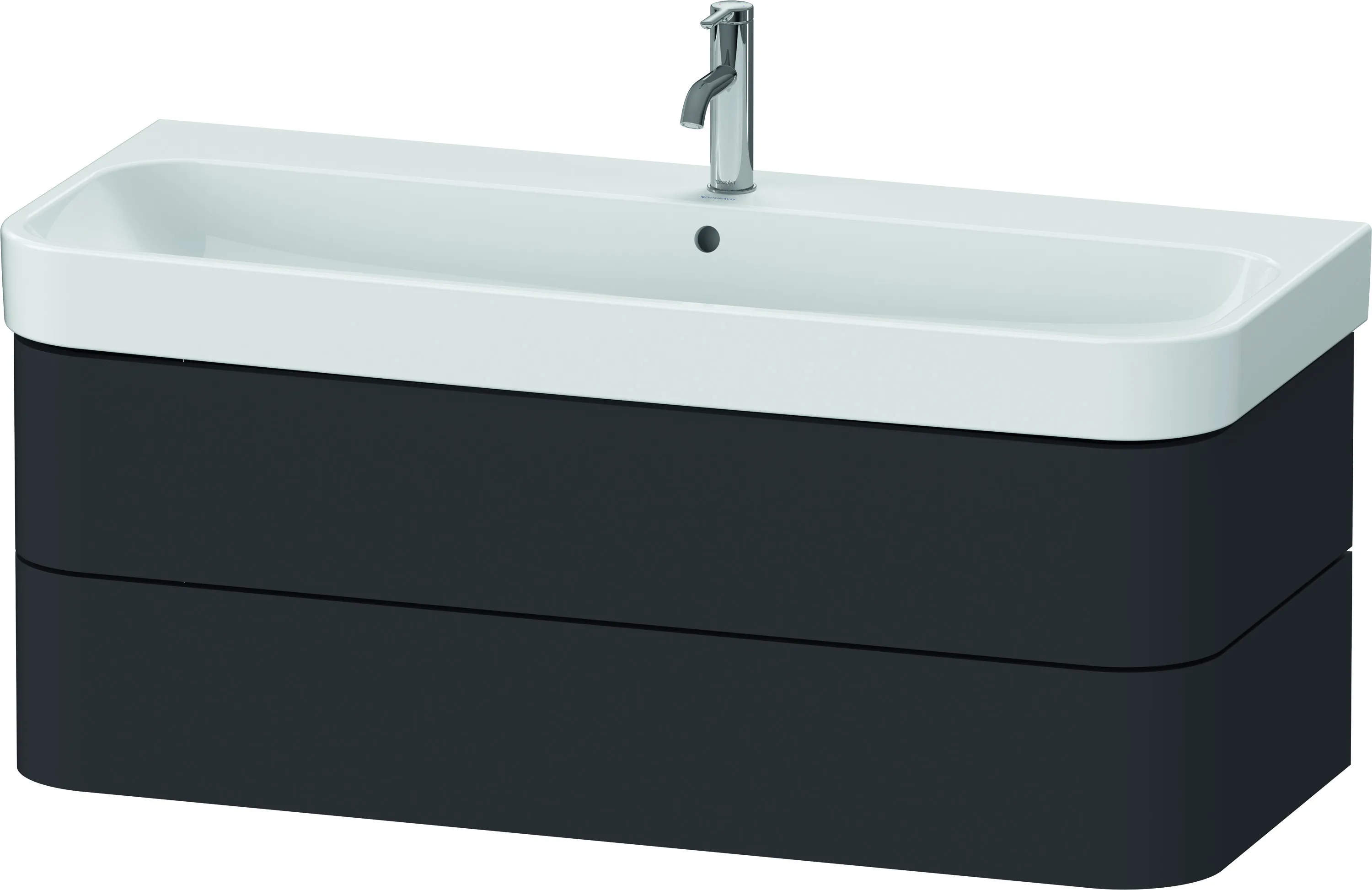 Duravit Waschtischunterschrank wandhängend „Happy D.2 Plus“ 117,5 × 41,5 × 49 cm Graphit Supermatt Duravit Waschtischunterschrank wandhängend „Happy D.2 Plus“ 117,5 × 41,5 × 49 cm Graphit Supermatt