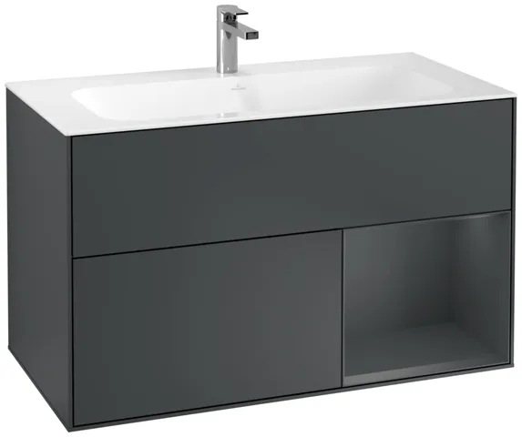 Villeroy & Boch Waschtischunterschrank „Finion“ für Schrankwaschtisch 996 × 591 × 498 mm Midnight Blue Matt Lacquer, für Becken mittig Villeroy & Boch Waschtischunterschrank „Finion“ für Schrankwaschtisch 996 × 591 × 498 mm Midnight Blue Matt Lacquer, für Becken mittig