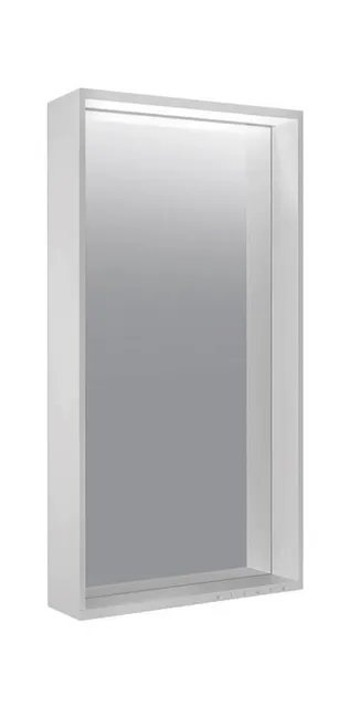 KEUCO Spiegel „Plan“ in Silber (eloxiert), mit Spiegelheizung 460 × 850 mm