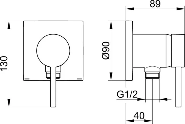 IXMO 59552370202 IXMO_solo Einhebelmischer mit Schlauchanschluss/eckig mit IXMO Soft Griff schwarz