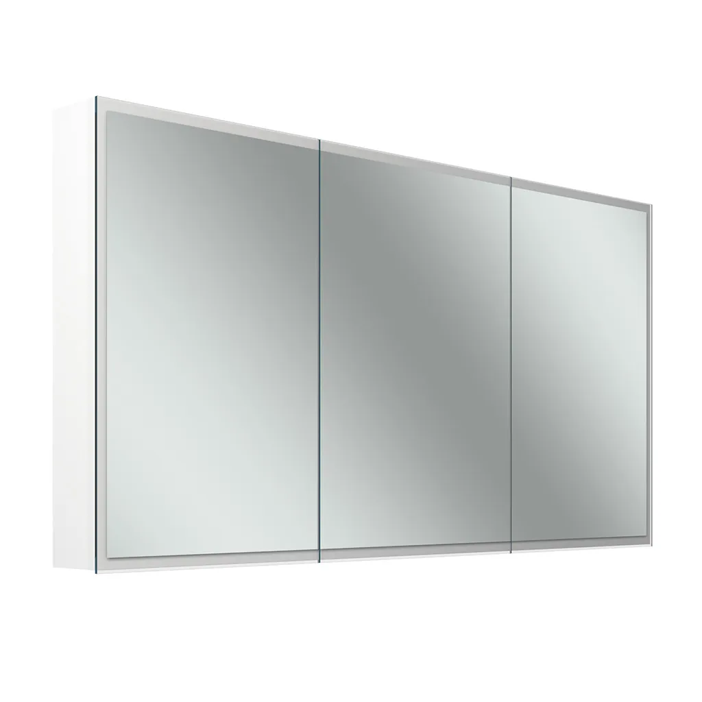 Schneider Spiegelschrank GLOW D2W, Modell GLO1 140/3/GT/D2W – Weißer Aluminium-Korpus, LED-Beleuchtung (2000–6500 K), Dim2Warm, Aufputz-/Unterputzmontage Schneider Spiegelschrank GLOW D2W, Modell GLO1 140/3/GT/D2W – Weißer Aluminium-Korpus, LED-Beleuchtung (2000–6500 K), Dim2Warm, Aufputz-/Unterputzmontage