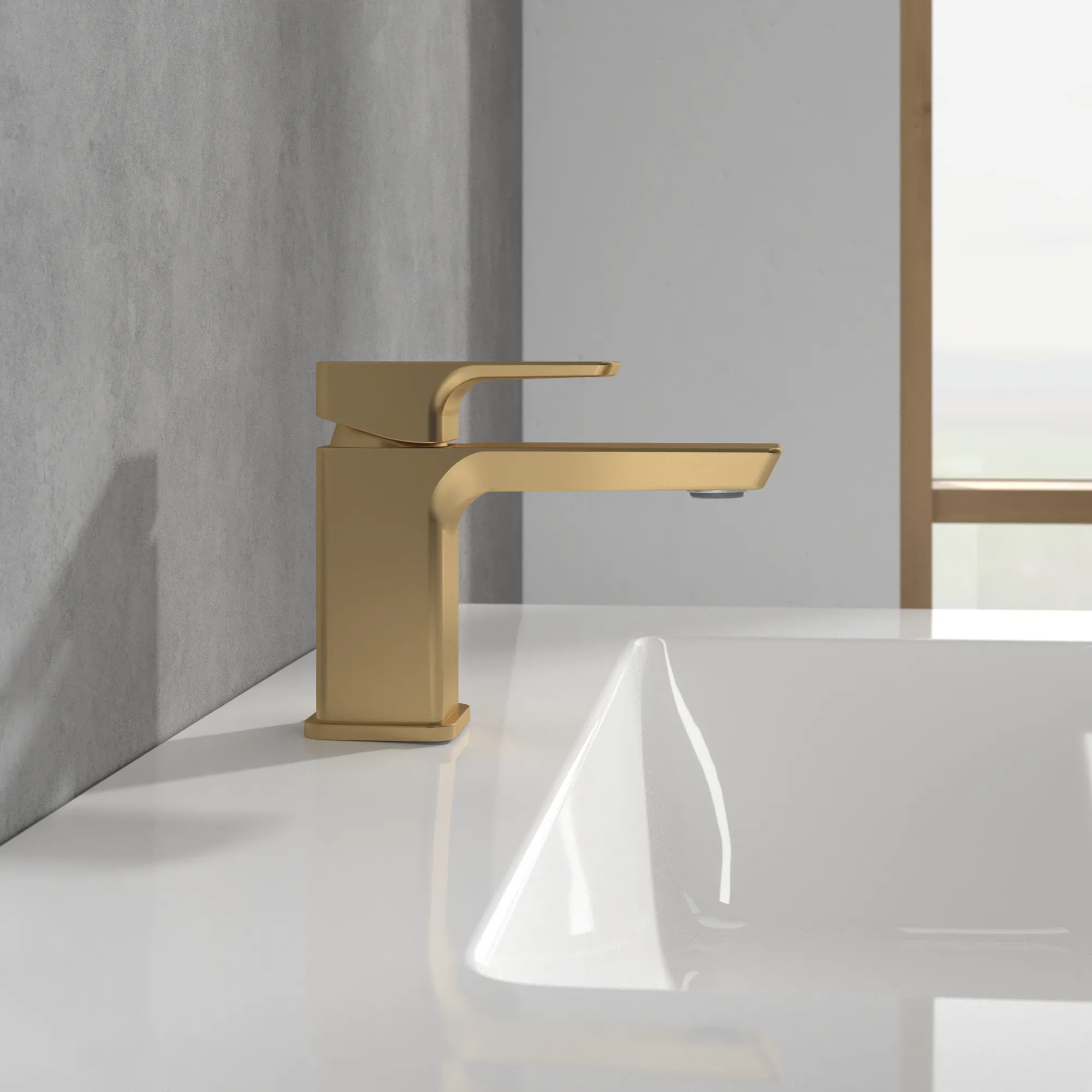 Einhand-Waschtischarmatur „Subway 3.0“ 15,4 cm Ausladung 112 mm in Brushed Gold Einhand-Waschtischarmatur „Subway 3.0“ 15,4 cm Ausladung 112 mm in Brushed Gold