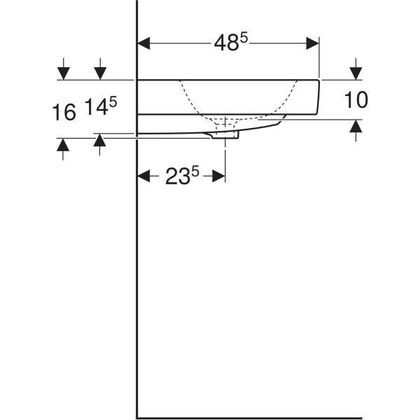 Wandwaschtisch „iCon“, rechteckig 120 × 48,5 cm in weiß alpin Wandwaschtisch „iCon“, rechteckig 120 × 48,5 cm in weiß alpin