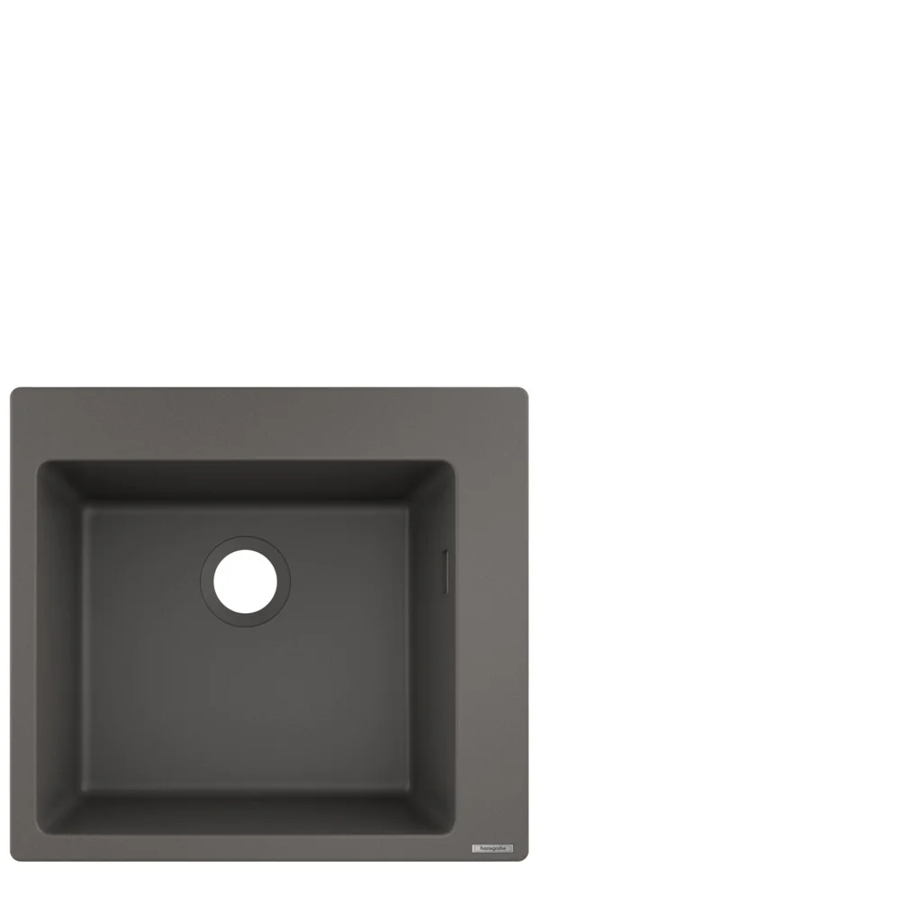 Hansgrohe Einbauspüle S51 Steingrau, 540 x 490 mm, Beckentiefe 190 mm, Aufbau, SilicaTec Material