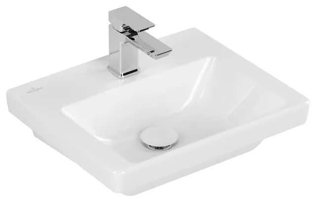 Villeroy & Boch Handwaschbecken für Montage mit Möbel „Subway 3.0“ 450 × 370 × 145 mm, mit Hahnlochbohrung, Hahnlochposition mittig in Weiß Alpin Villeroy & Boch Handwaschbecken für Montage mit Möbel „Subway 3.0“ 450 × 370 × 145 mm, mit Hahnlochbohrung, Hahnlochposition mittig in Weiß Alpin