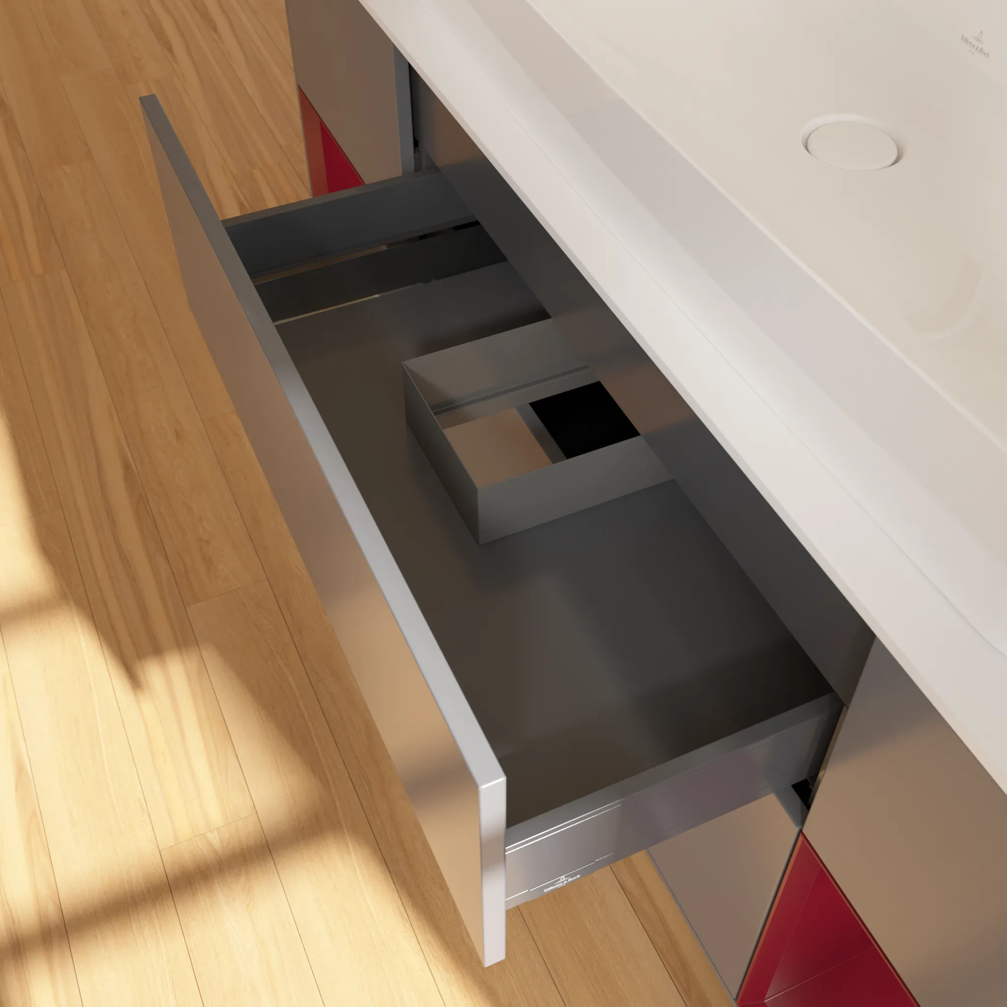Villeroy & Boch Waschtischunterschrank „Finion“ für Schrankwaschtisch 1600 × 603 × 501 mm Anthracite Matt Lacquer, für Becken mittig