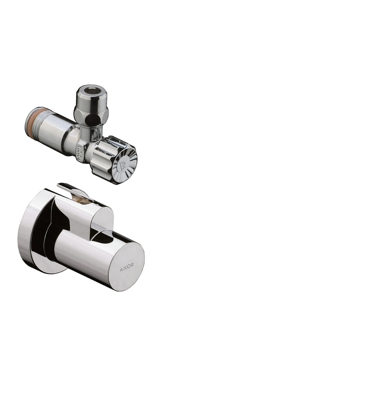 Eckventil Axor chrom mit Schuber und Quetschverschraubung Eckventil Axor chrom mit Schuber und Quetschverschraubung