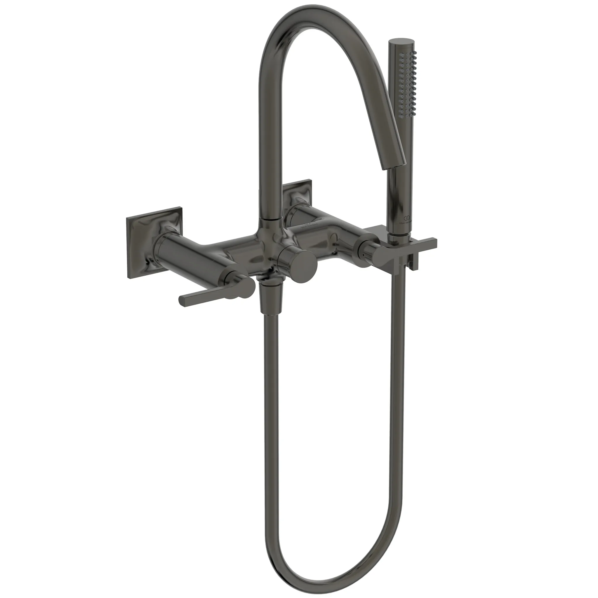Badearmatur Aufputz Joy Neo Ausladung 190mm mit Stick-Handbrause Hebelgriffe Magnetic Grey Badearmatur Aufputz Joy Neo Ausladung 190mm mit Stick-Handbrause Hebelgriffe Magnetic Grey