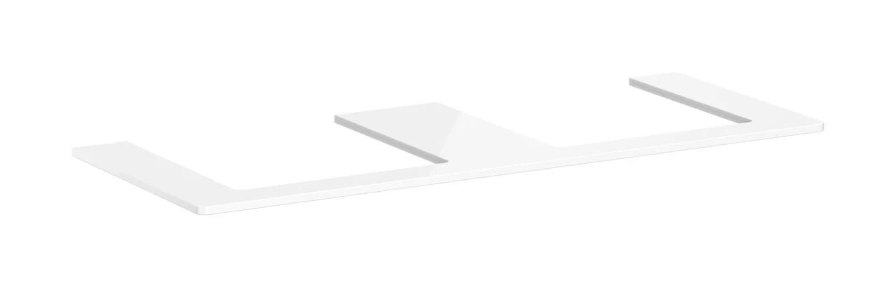 Hansgrohe Xelu Q Konsole 1360x540 mm, 2 mittige Ausschnitte für Aufsatzwaschtisch geschliffen, Weiß Hochglanz
