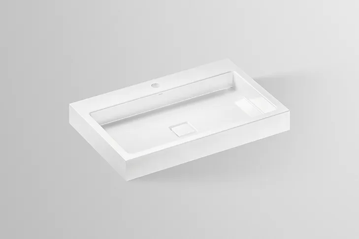 Waschbecken „RE-Serie“ 700 × 75 mm, Hahnlochposition mittig mit ProShield Waschbecken „RE-Serie“ 700 × 75 mm, Hahnlochposition mittig mit ProShield