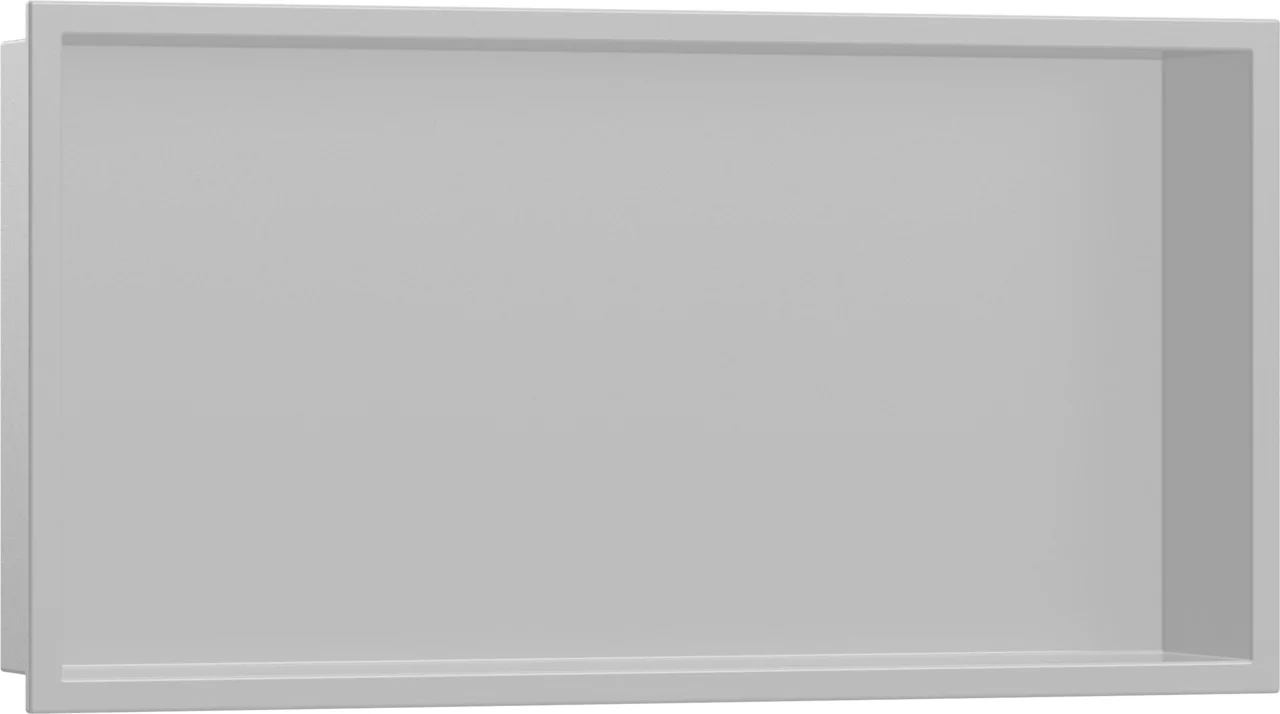 Hansgrohe XtraStoris Original Wandnische mit Rahmen, Betongrau, 300 x 600 x 100 mm, Edelstahl V2A pulverbeschichtet