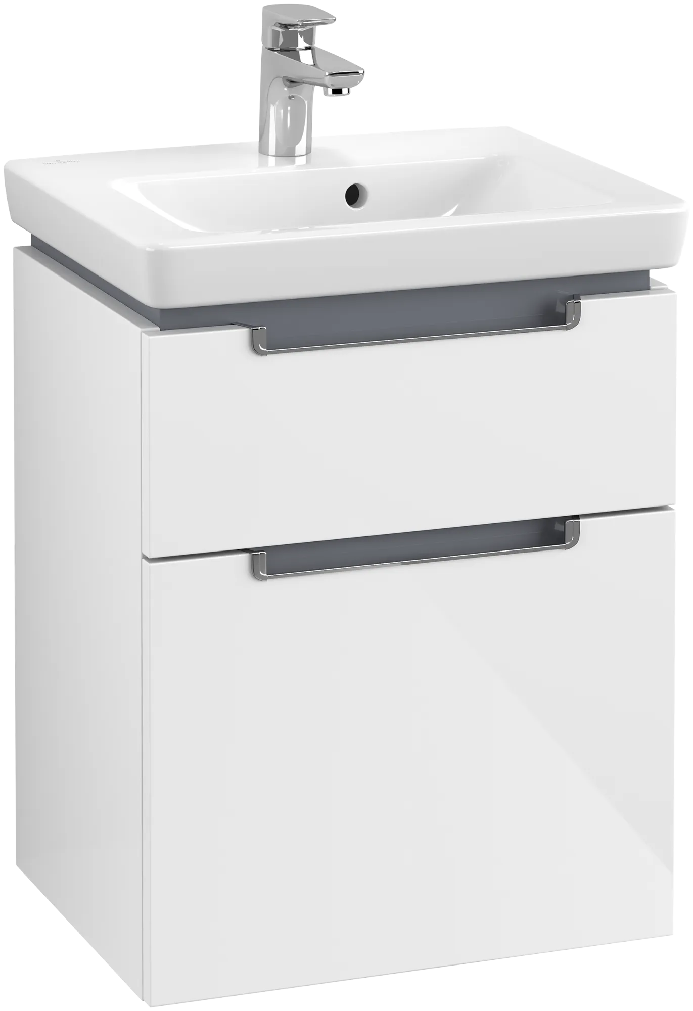 Villeroy & Boch Waschtischunterschrank „Subway 2.0“ 48,5 × 59 × 37,9 × 37,9 cm Glossy White, mittig, ohne Beleuchtung