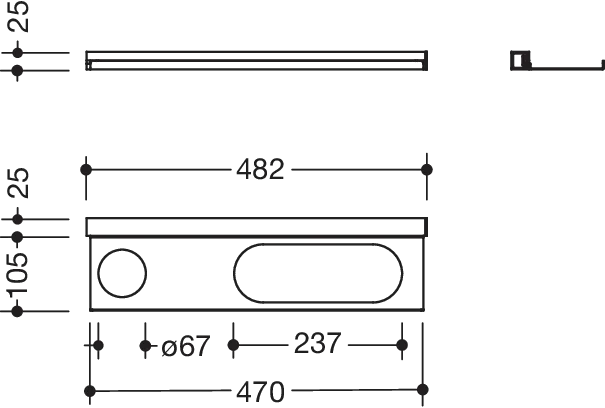 HEWI Ablage in Befestigung verdeckt HEWI Ablage in Befestigung verdeckt
