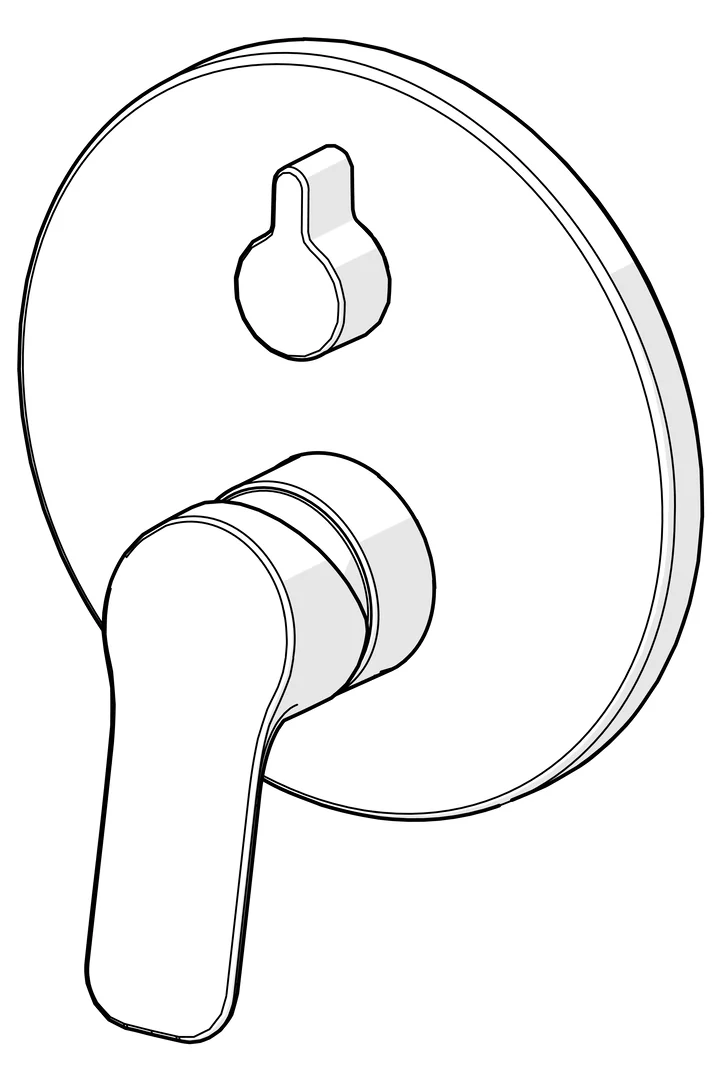 HansaBASIC Wannen- und Brausearmatur EHM FM-Set f. Wafü/Br. 8055 Ros. rund chr
