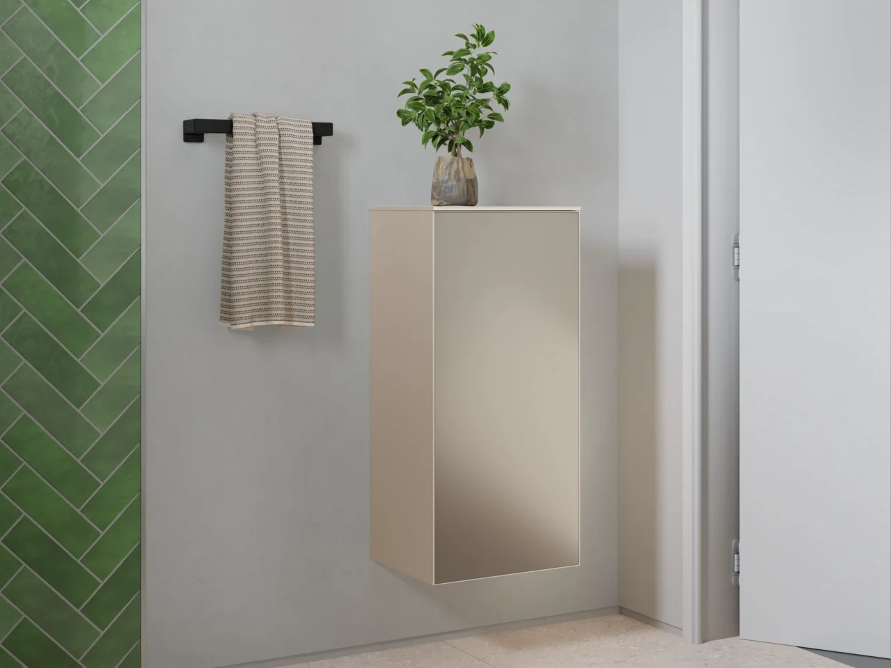 Hansgrohe Xevolos E Halbhochschrank Sandbeige Matt 400/360 mm, Türanschlag rechts Hansgrohe Xevolos E Halbhochschrank Sandbeige Matt 400/360 mm, Türanschlag rechts