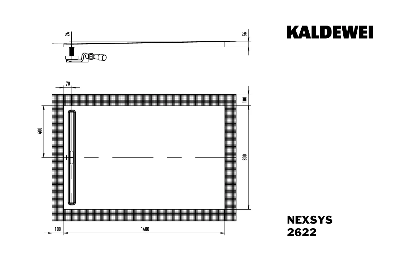 Kaldewei rechteck Duschwanne „Nexsys“ 80 × 140 cm in alpinweiß
