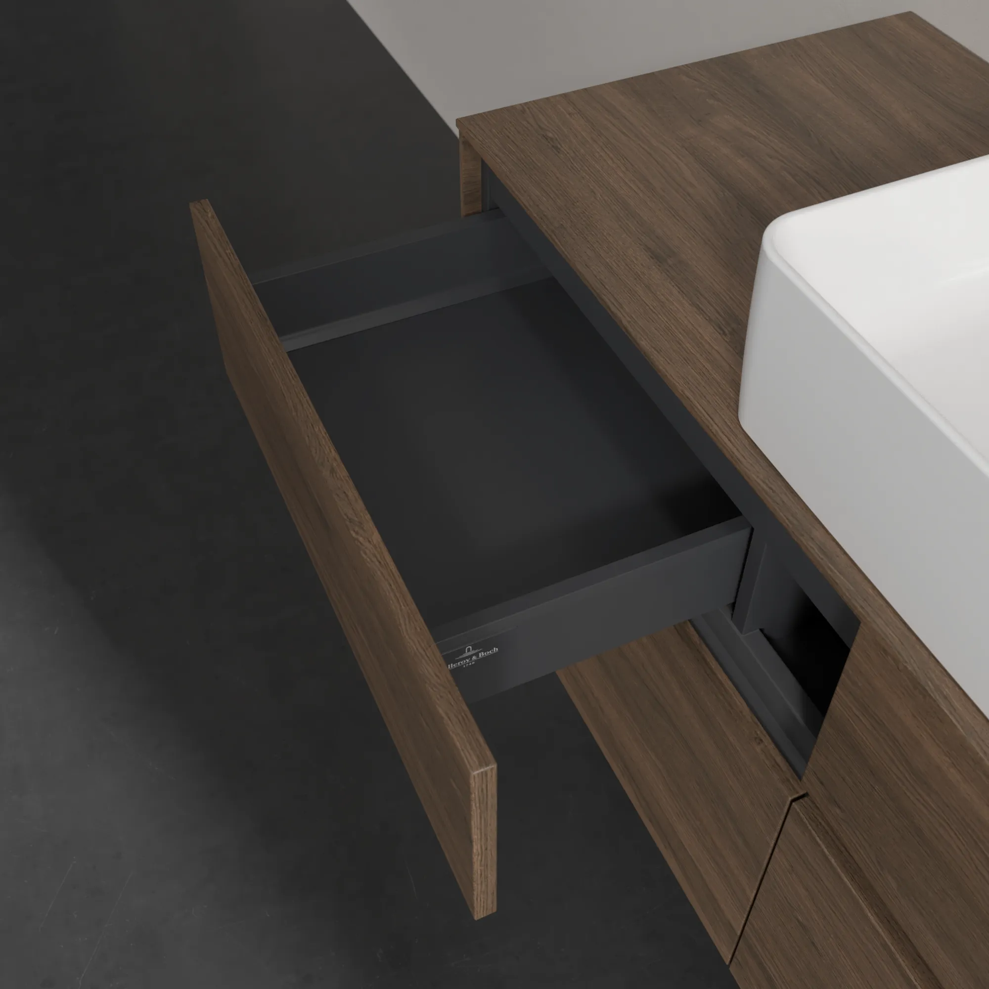 Villeroy & Boch Waschtischunterschrank „Collaro“ 1200 × 548 × 500 mm Arizona Oak, ohne Beleuchtung, für Becken mittig