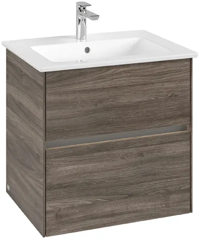 Villeroy & Boch Waschtischunterschrank „Collaro“ 611 × 610 × 480 mm Stone Oak, mit Beleuchtung, für Becken mittig