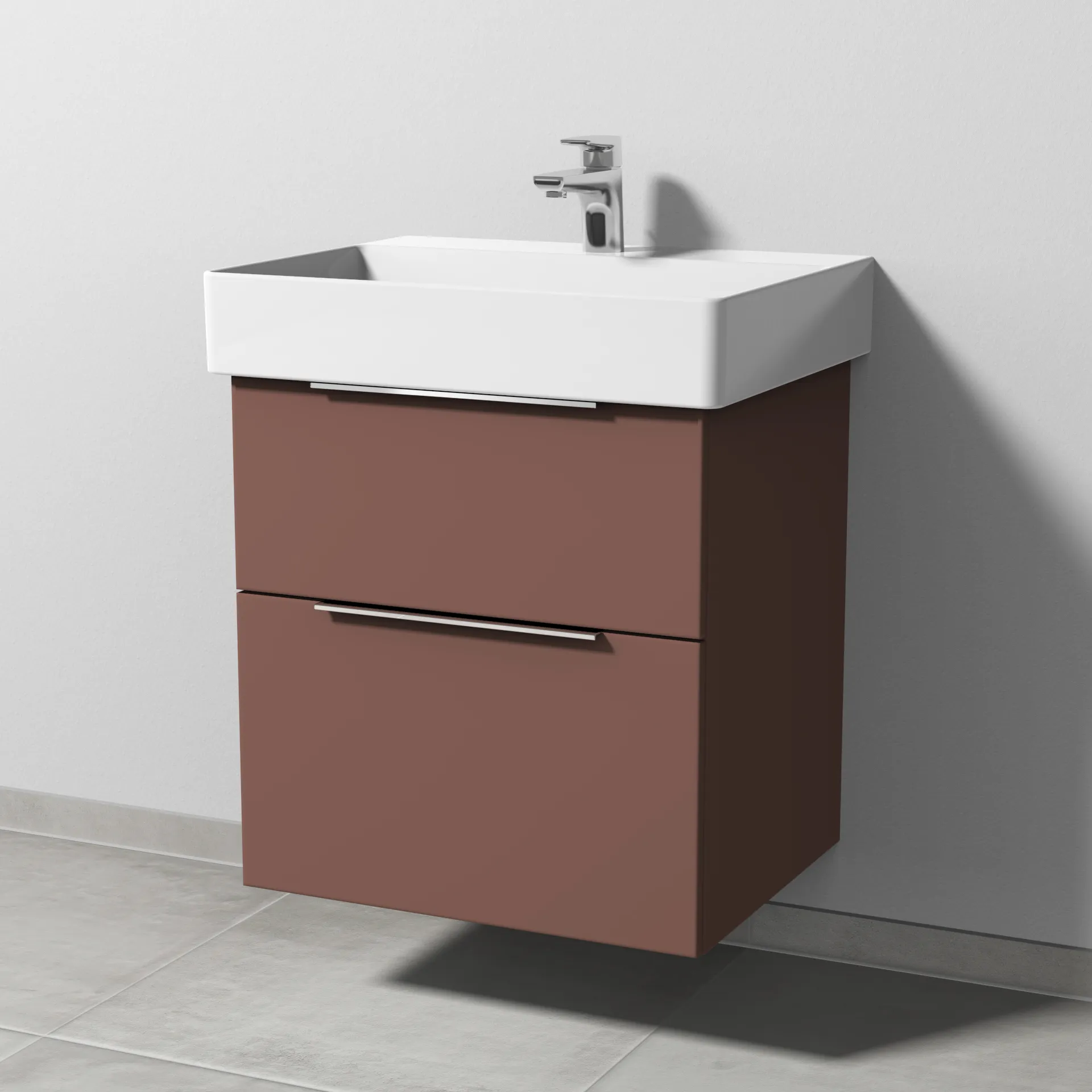 Sanipa Waschtischunterschrank „3way“ 550 × 588 × 447 mm in Wine-Red