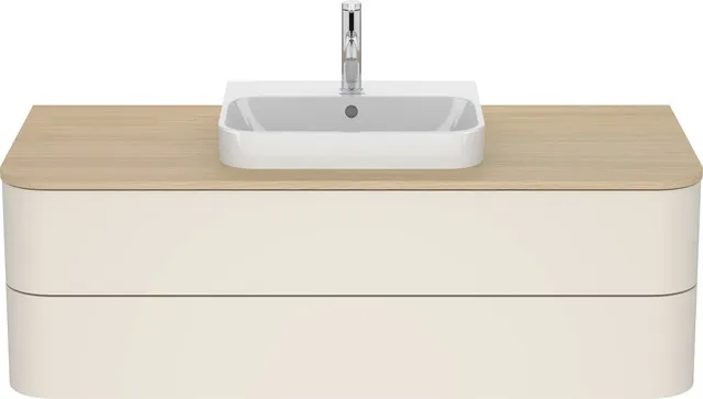 Duravit Waschtischunterschrank wandhängend „Happy D.2 Plus“ 130 × 40,8 × 55 cm Nordic Weiß Seidenmatt