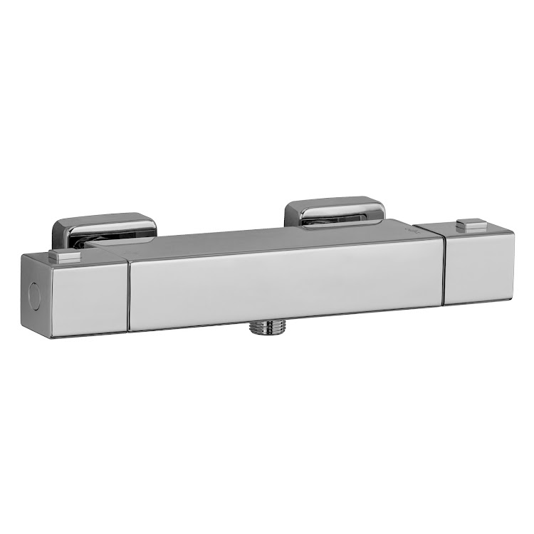 HSK Duschthermostat „Basic“ eckig Ausladung 94 mm in chrom HSK Duschthermostat „Basic“ eckig Ausladung 94 mm in chrom