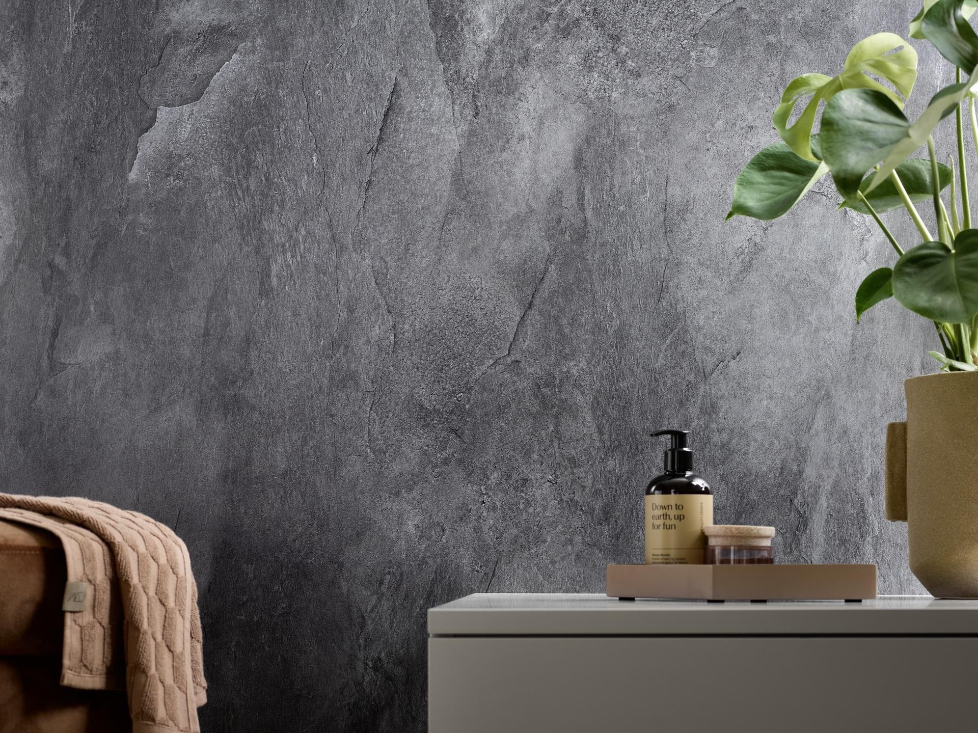 HSK Wandverkleidung „RenoDeco“ 1500 × 2550 mm Struktur, Naturstein, Schiefer-Grau