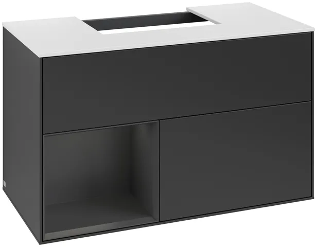 Villeroy & Boch Waschtischunterschrank „Finion“ für Schrankwaschtisch 1000 × 603 × 501 mm Black Matt Lacquer, für Becken mittig Villeroy & Boch Waschtischunterschrank „Finion“ für Schrankwaschtisch 1000 × 603 × 501 mm Black Matt Lacquer, für Becken mittig