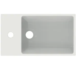 Waschbecken „Extra“ 45 × 25 × 15 cm, Hahnlochposition links in Weiß