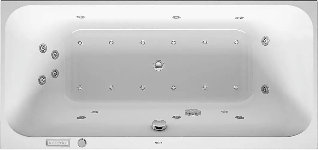 Duravit Whirlwanne „Happy D.2“ rechteck 1900 × 900 mm mit Combi-System E, in Weiß Größe: 190 × 90 cm / Rückenschräge: links und rechts / Whirlsystem: mit Combi-System E Duravit Whirlwanne „Happy D.2“ rechteck 1900 × 900 mm mit Combi-System E, in Weiß Größe: 190 × 90 cm / Rückenschräge: links und rechts / Whirlsystem: mit Combi-System E