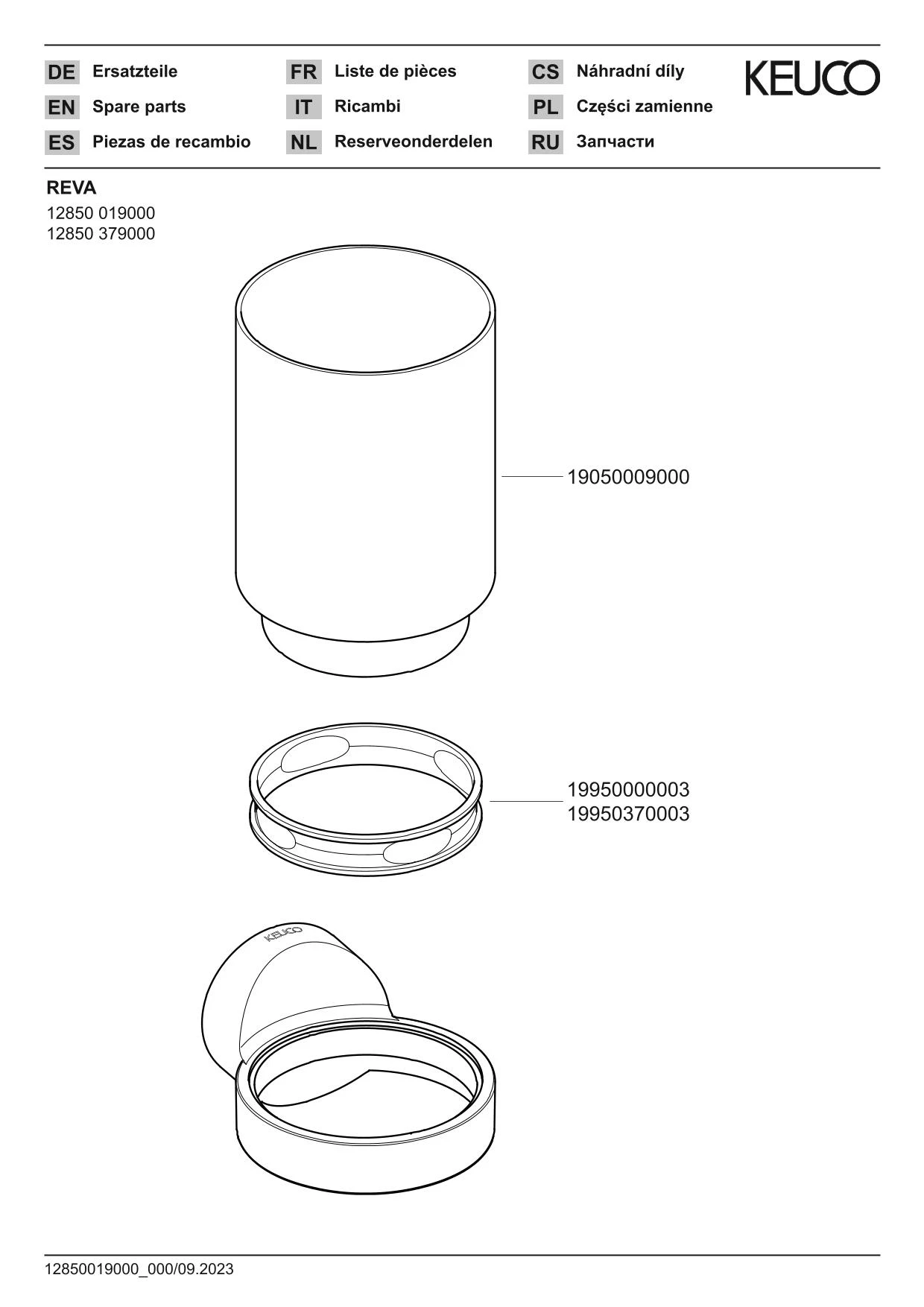 Collection REVA 12850019000 Glashalter mit Echtkristall-Glas verchromt