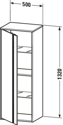 Duravit Halbhochschrank „Ketho“ 50 × 132 × 36 cm in Basalt Matt