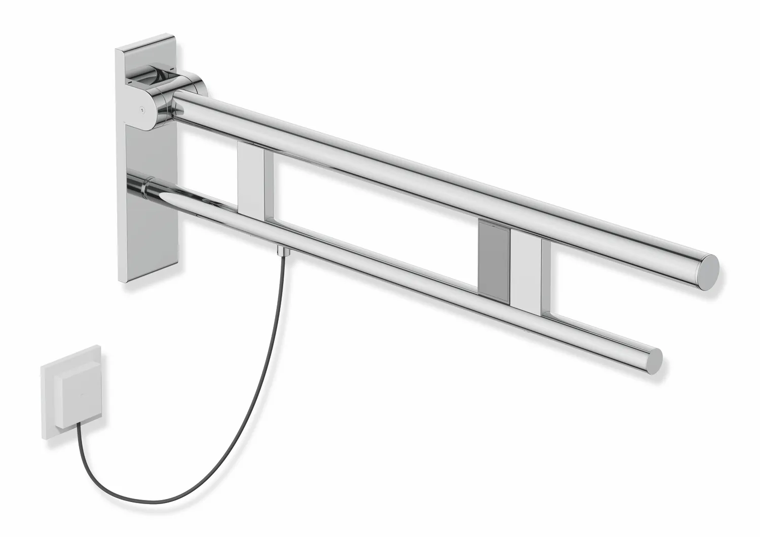 HEWI Stützklappgriff Duo System 900 Edelstahl verchromt 750 mm