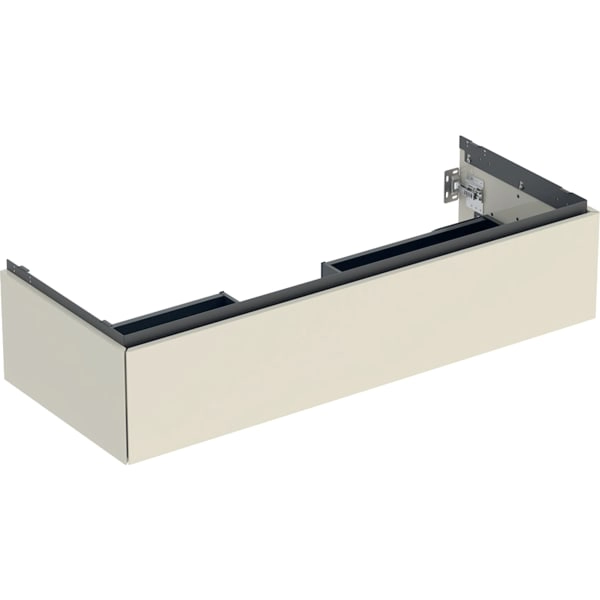 Geberit Waschtischunterschrank „ONE“ sandgrau / lackiert hochglänzend Geberit Waschtischunterschrank „ONE“ sandgrau / lackiert hochglänzend