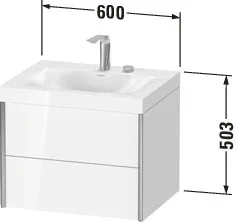 Duravit Waschtischunterschrank wandhängend „XViu“ 60 × 50,3 × 48 cm in Amerikanischer Nussbaum