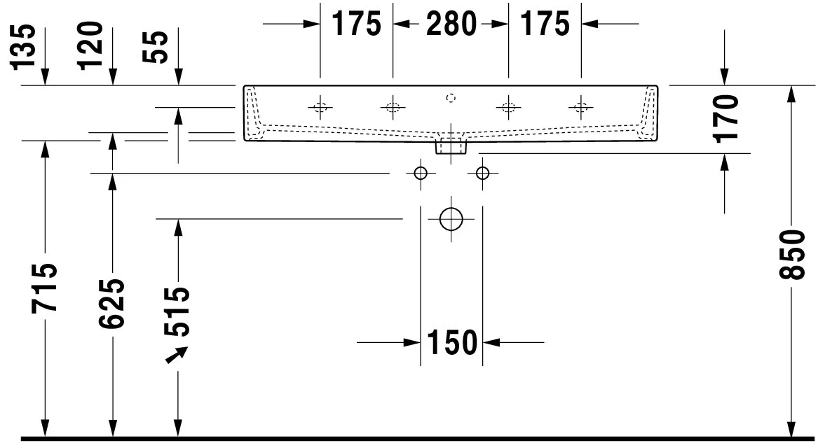 Wandwaschtisch „Vero Air“, mit Überlauf, Hahnlochposition mittig Wandwaschtisch „Vero Air“, mit Überlauf, Hahnlochposition mittig