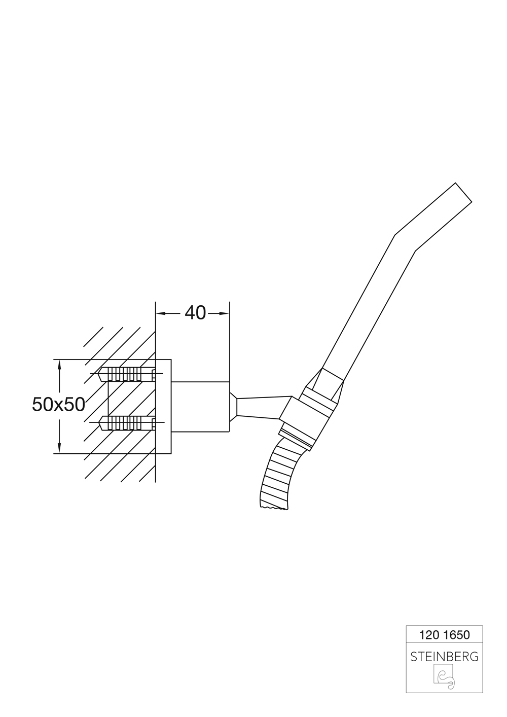 Serie 120 Stabhandbrause, Wandhalter und Metallbrauseschlauch 150 cm chrom Serie 120 Stabhandbrause, Wandhalter und Metallbrauseschlauch 150 cm chrom
