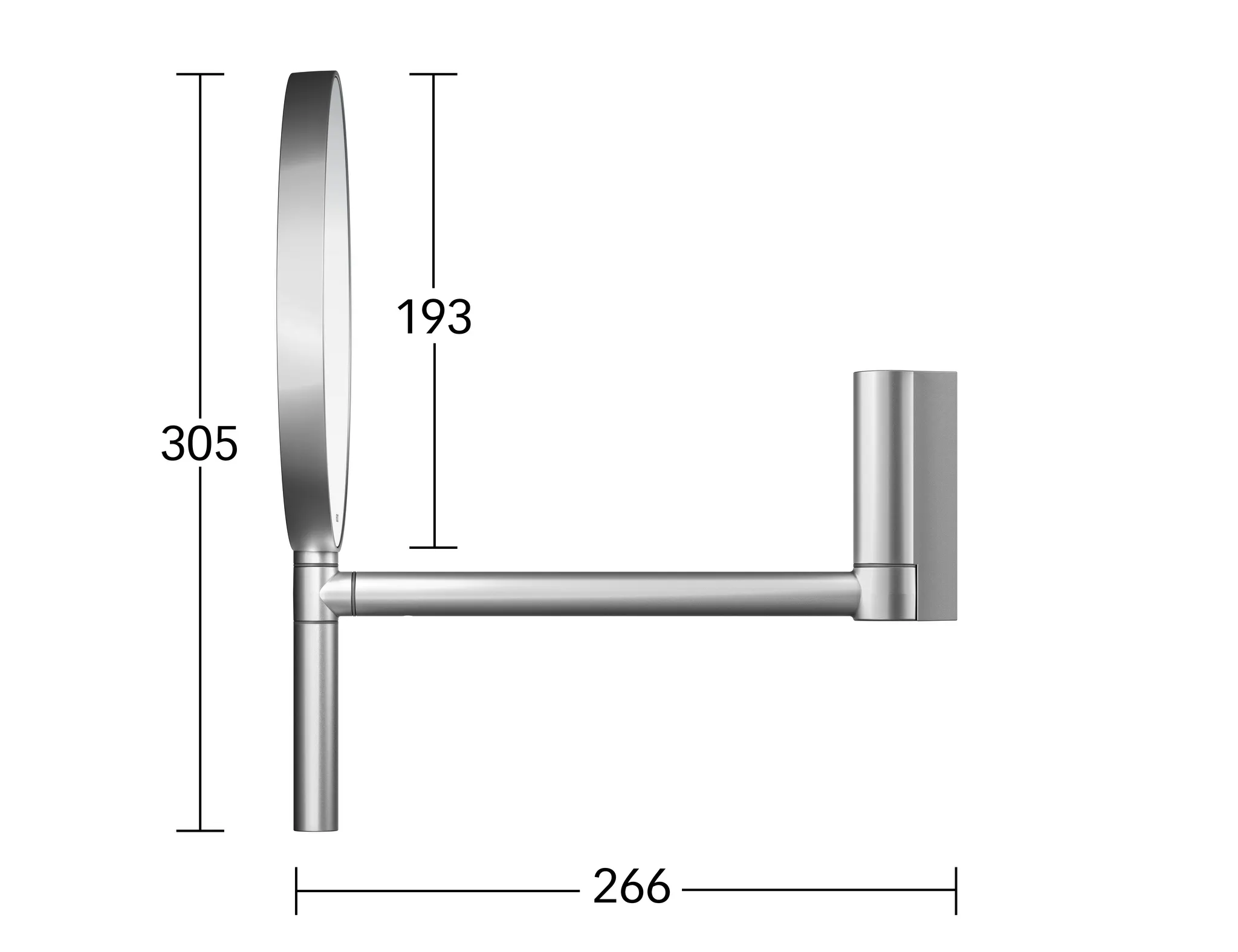 KEUCO Kosmetikspiegel „Plan“ Rund, ohne Beleuchtung in Aluminium-finish, ⌀ 193 mm