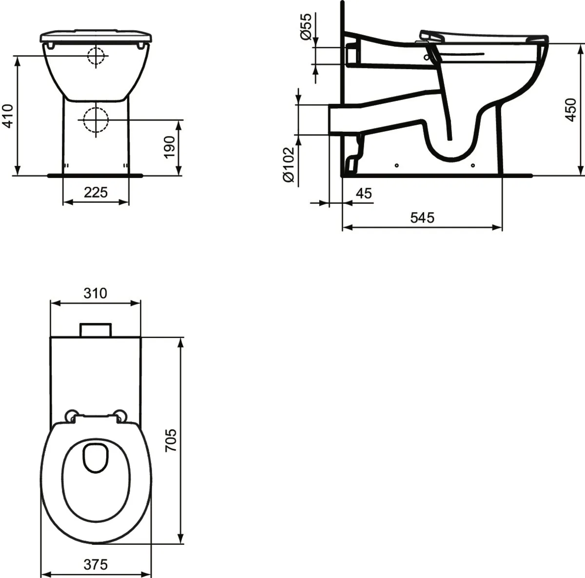 WC „Contour21+“ 36 × 49 × 70 cm