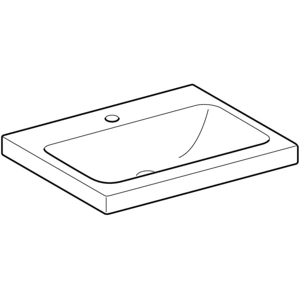 Aufsatzwaschtisch „iCon Light“, rechteckig, Hahnlochposition mittig 60 × 48 cm in Edelstahl Aufsatzwaschtisch „iCon Light“, rechteckig, Hahnlochposition mittig 60 × 48 cm in Edelstahl