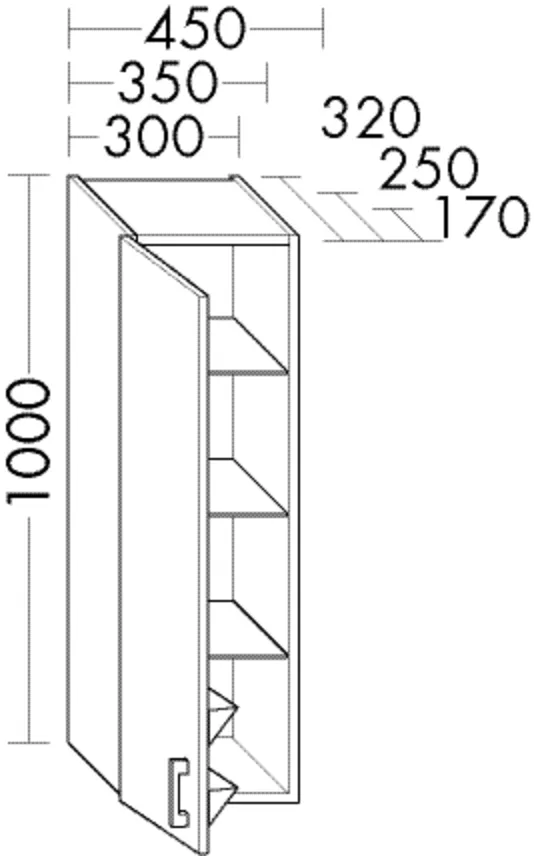burgbad Hängeschrank „Sys30“ 340 × 1000 × 290 mm in Nussbaum Dekor Samt