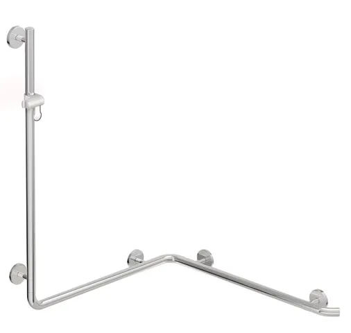 HEWI Duschhandlauf WARM TOUCH Polyamid chromoptisch beschichtet, links- und rechtsseitig montierbar, 1100 mm senkrecht, 762/962 mm waagerecht HEWI Duschhandlauf WARM TOUCH Polyamid chromoptisch beschichtet, links- und rechtsseitig montierbar, 1100 mm senkrecht, 762/962 mm waagerecht