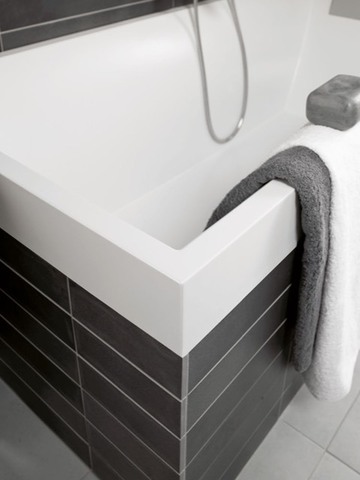 Villeroy & Boch Badewanne „Squaro“ rechteck 170 × 75 cm, rechteckig, Mittelablauf 