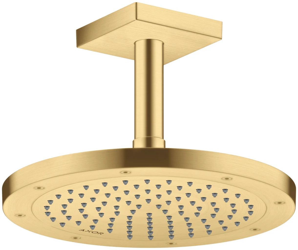 Hansgrohe AXOR ShowerSolutions Kopfbrause 245 1jet EcoSmart Brushed Gold Optic, 245 mm Durchmesser, verstellbarer Winkel, abnehmbar zur Reinigung, für Decken- oder Wandmontage, G 1/2 Anschlussgewinde Hansgrohe AXOR ShowerSolutions Kopfbrause 245 1jet EcoSmart Brushed Gold Optic, 245 mm Durchmesser, verstellbarer Winkel, abnehmbar zur Reinigung, für Decken- oder Wandmontage, G 1/2 Anschlussgewinde