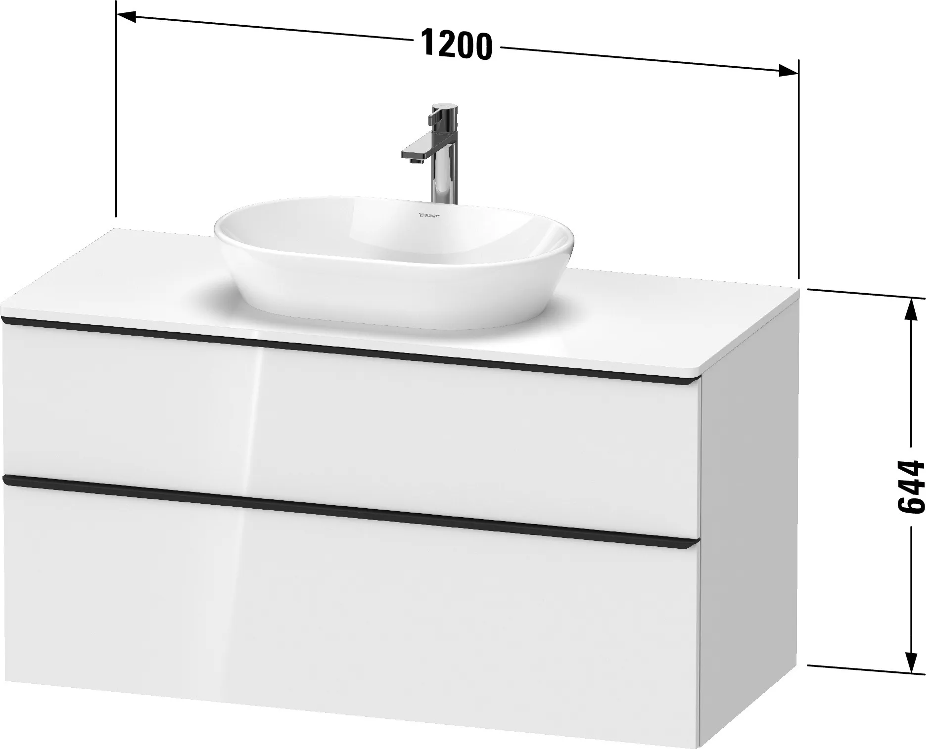 Duravit Waschtischunterschrank wandhängend „D-Neo“ 120 × 66,4 × 55 cm Eiche Marmoriert