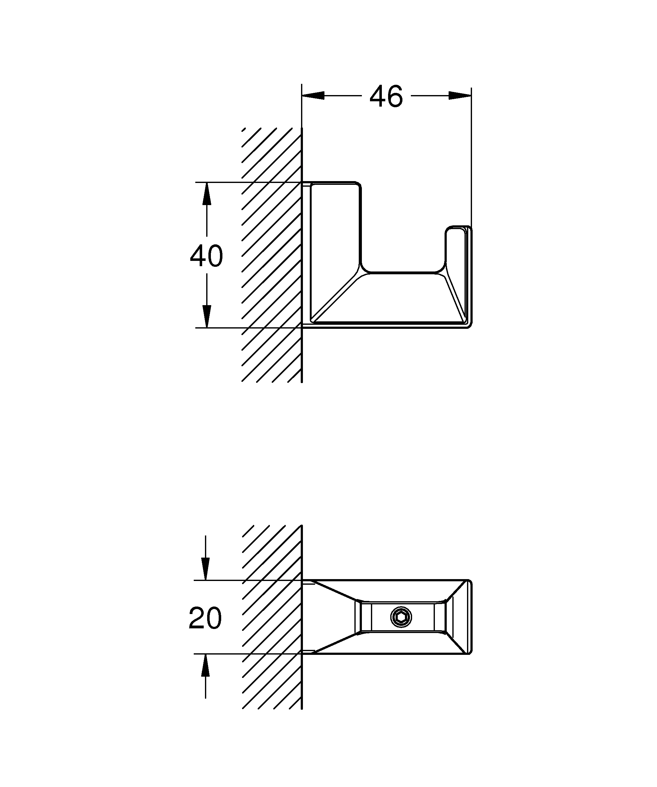 Grohe Handtuchhaken „Selection Cube“ in Befestigung verdeckt