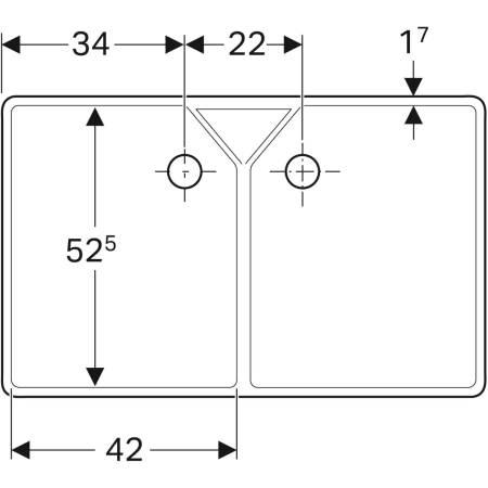 Mehrzweckbecken „Publica“, mit Überlauf 90 cm in weiß alpin Mehrzweckbecken „Publica“, mit Überlauf 90 cm in weiß alpin