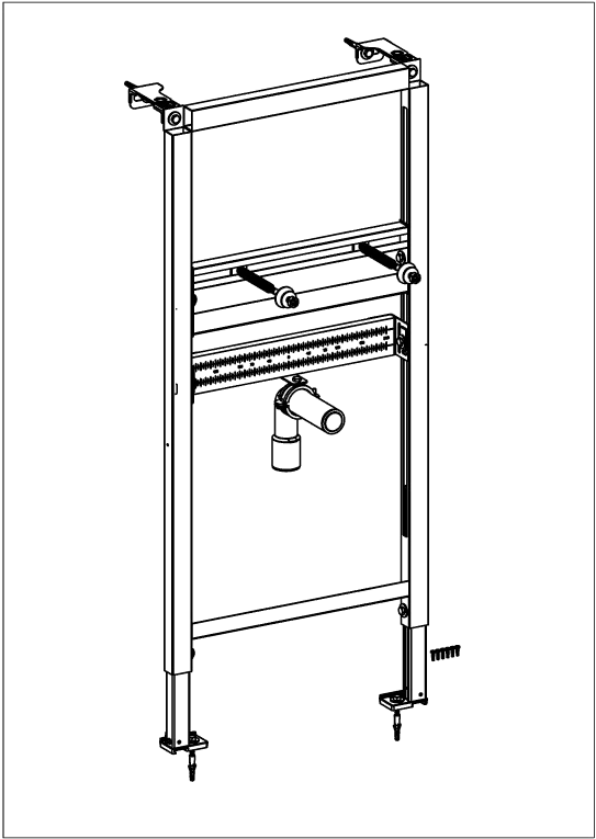 Villeroy & Boch Waschbecken-Vorwandelement ViConnect Installationssysteme, 525x1120x135 mm, Farbe 00