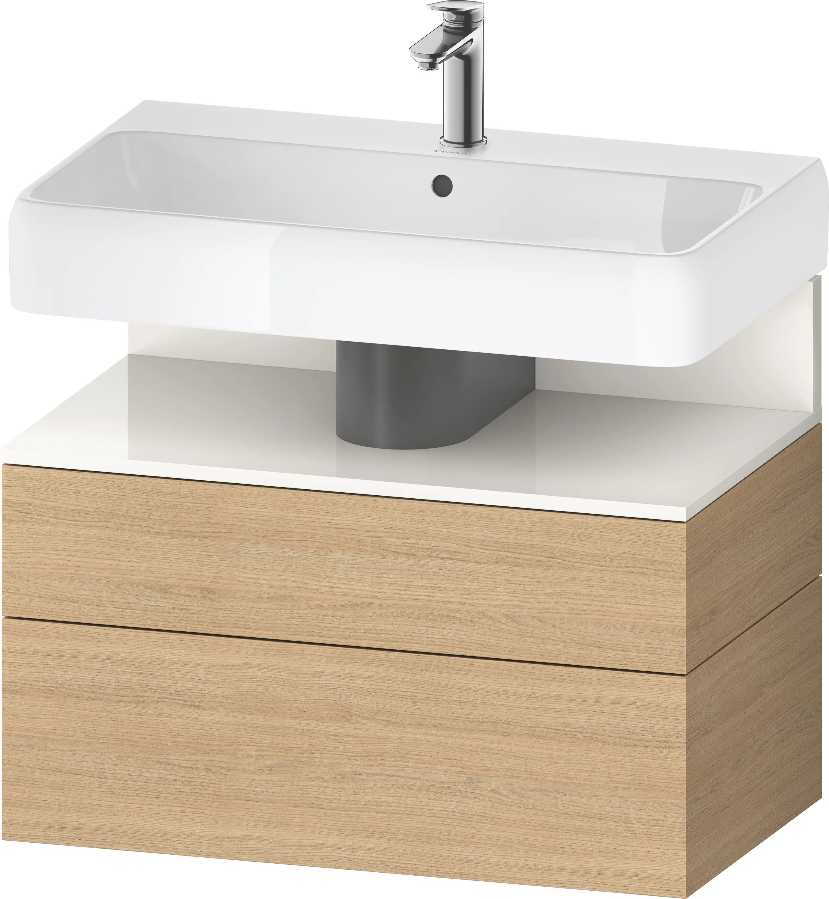 Duravit Waschtischunterschrank wandhängend „Qatego“ 79 × 59 × 47 cm, mit Beleuchtung