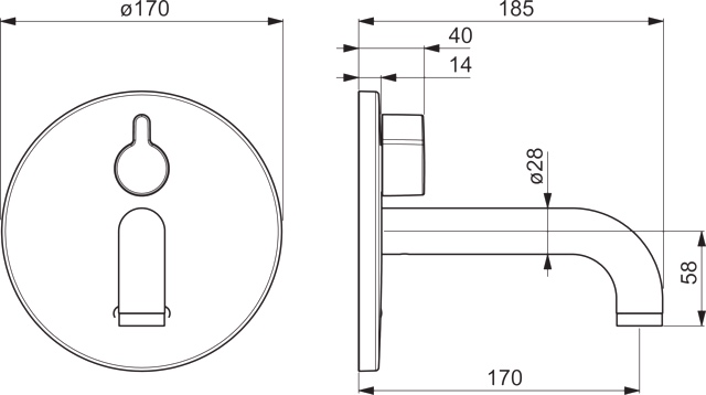 HA Fertigset für Waschtisch-Batterie HANSAELECTRA 8181 Rosette rund 3 V, Bluetooth Ausladung 170 mm Chrom