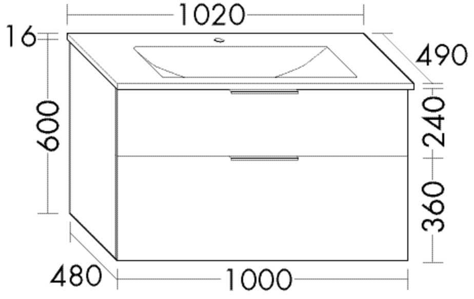 burgbad Badmöbelset „Eqio“ 102 × 49 × 61,6 cm 
